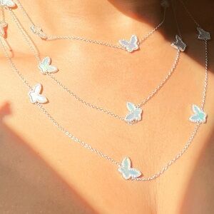 Ethereal Silver Butterfly Charm Necklace